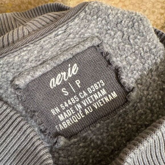Aerie Charcoal Gray Oversized Mock Neck Sweater Pockets Small - Picture 4 of 6